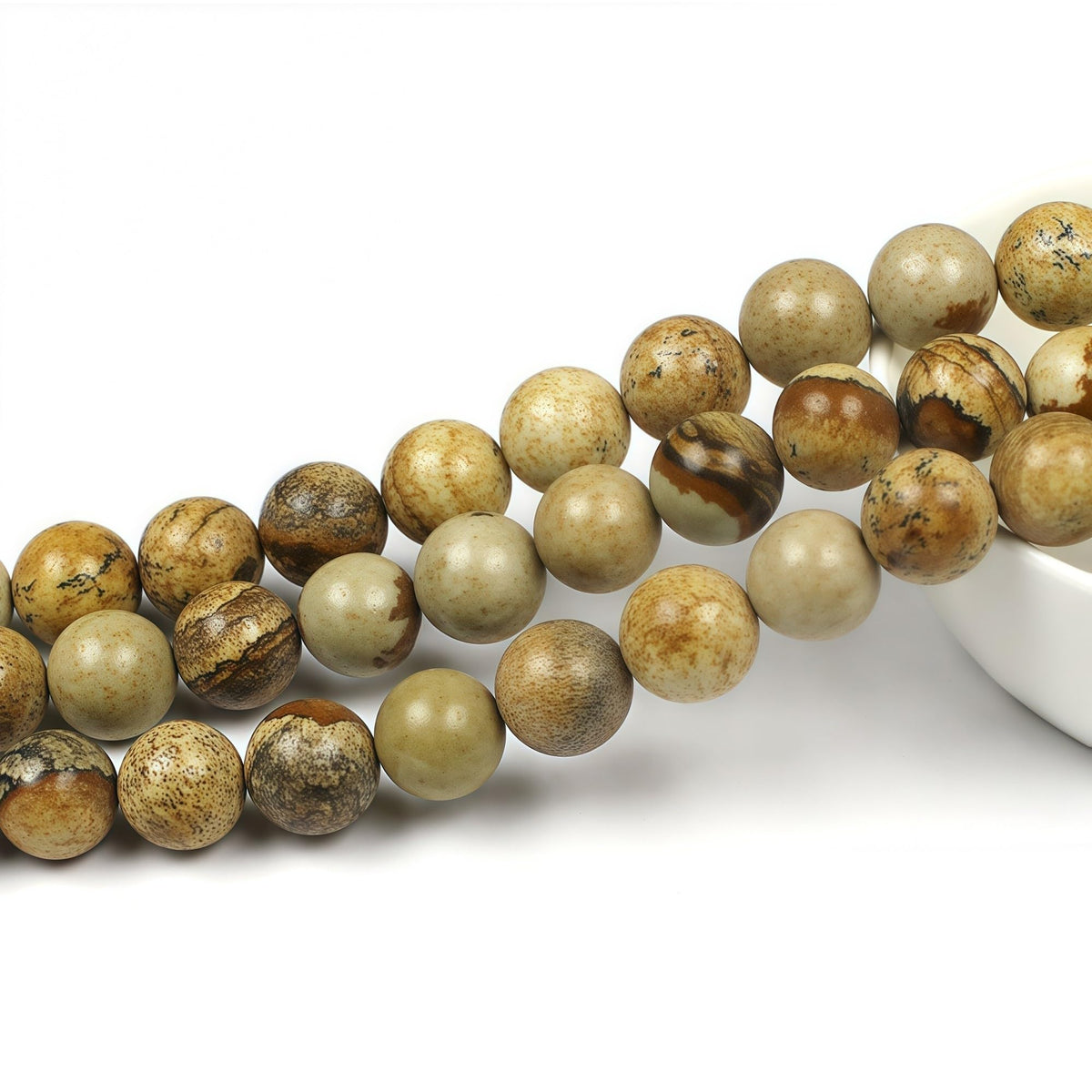 MJDCB AAA Natural Picture Beads Stone Beads for DIY Bracelet Making Strand 15" (8mm)