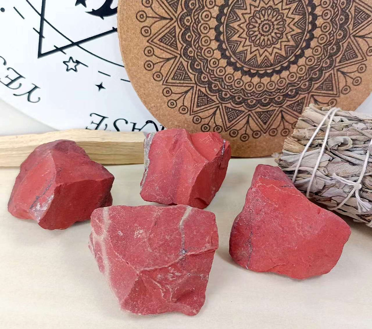LAIDANLA Red Jasper 2" Natural Rough Stones Crystal Large Raw Crystals Bulk Healing Gemstones for Reiki Healing Tumbling Fountain Rocks Wire Wrapping Decoration Cabbing Lapidary 4PCS 0.55lb