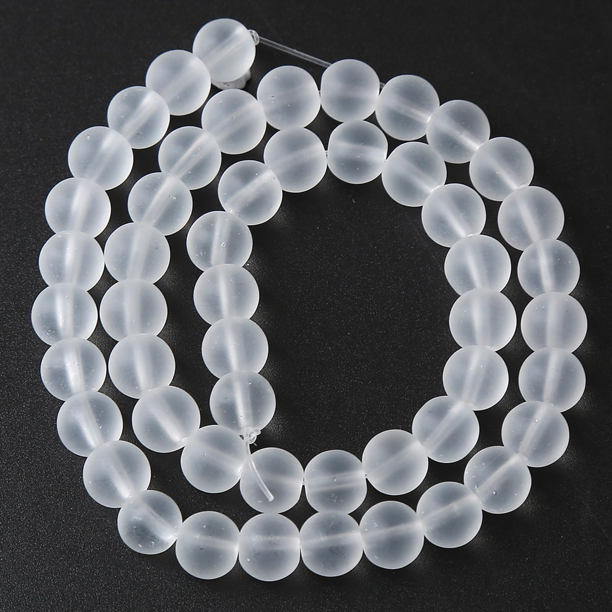 180pcs 4MM Matte White Crystal Glass Natural Stone Beads Round Loose Crystal Energy Beads for Jewelry Making DIY Bracelet Necklace 2 Strands 32"