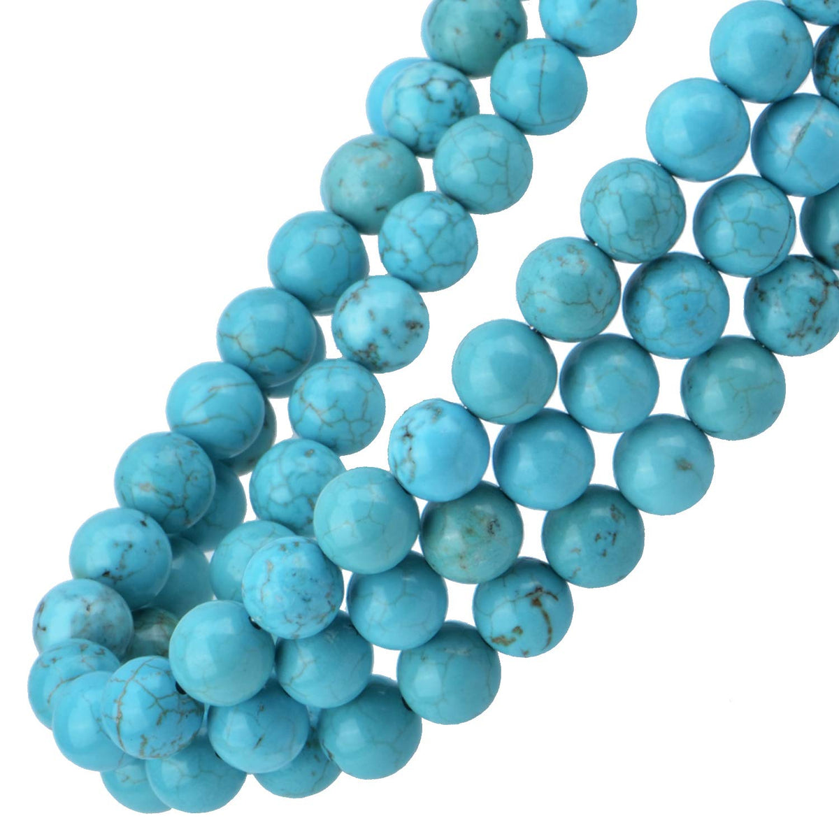 80Pcs Natural Crystal Beads Stone Gemstone Round Loose Energy Healing Beads with Free Crystal Stretch Cord for Jewelry Making (Turquoise, 10mm)
