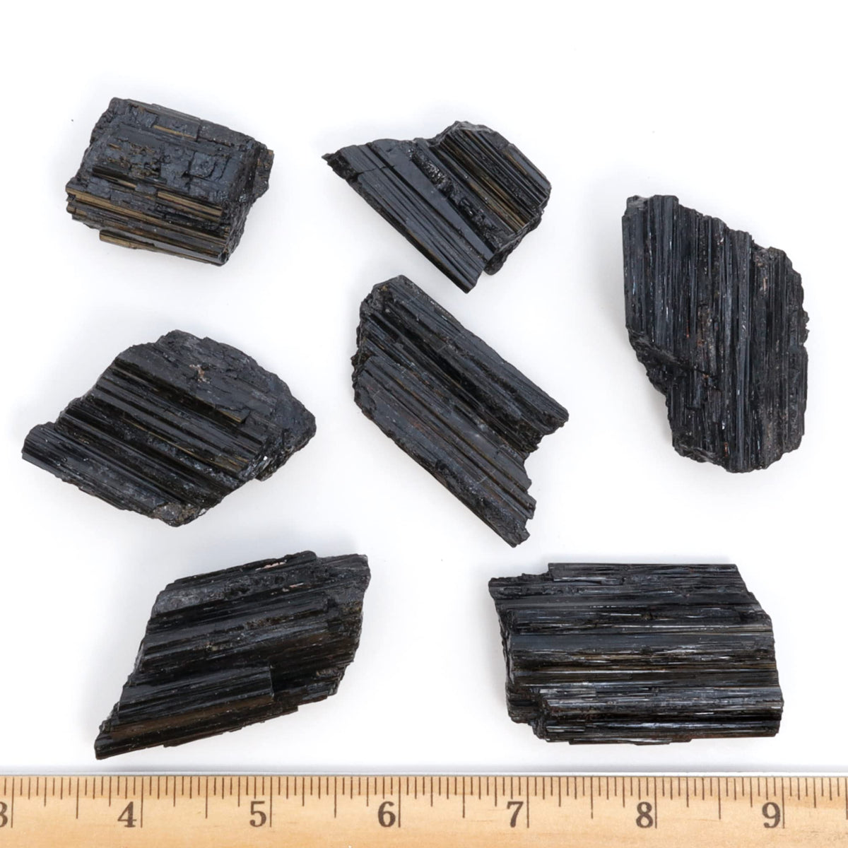 DANCING BEAR Black Tourmaline Crystals Bulk (1/2 LB Large Pieces) with Information Card, Rough Raw Natural Stones for Good Vibes, Reiki Energy, Made in USA