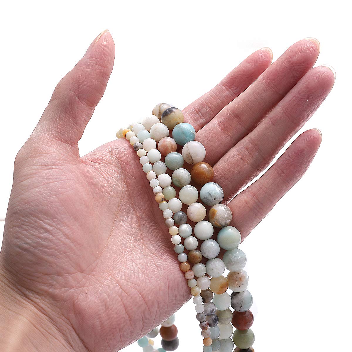 BEADIA Natural Amazonite Jade Stone Round Loose Semi Gemstone Beads for Jewelry Making 4MM 89PCS
