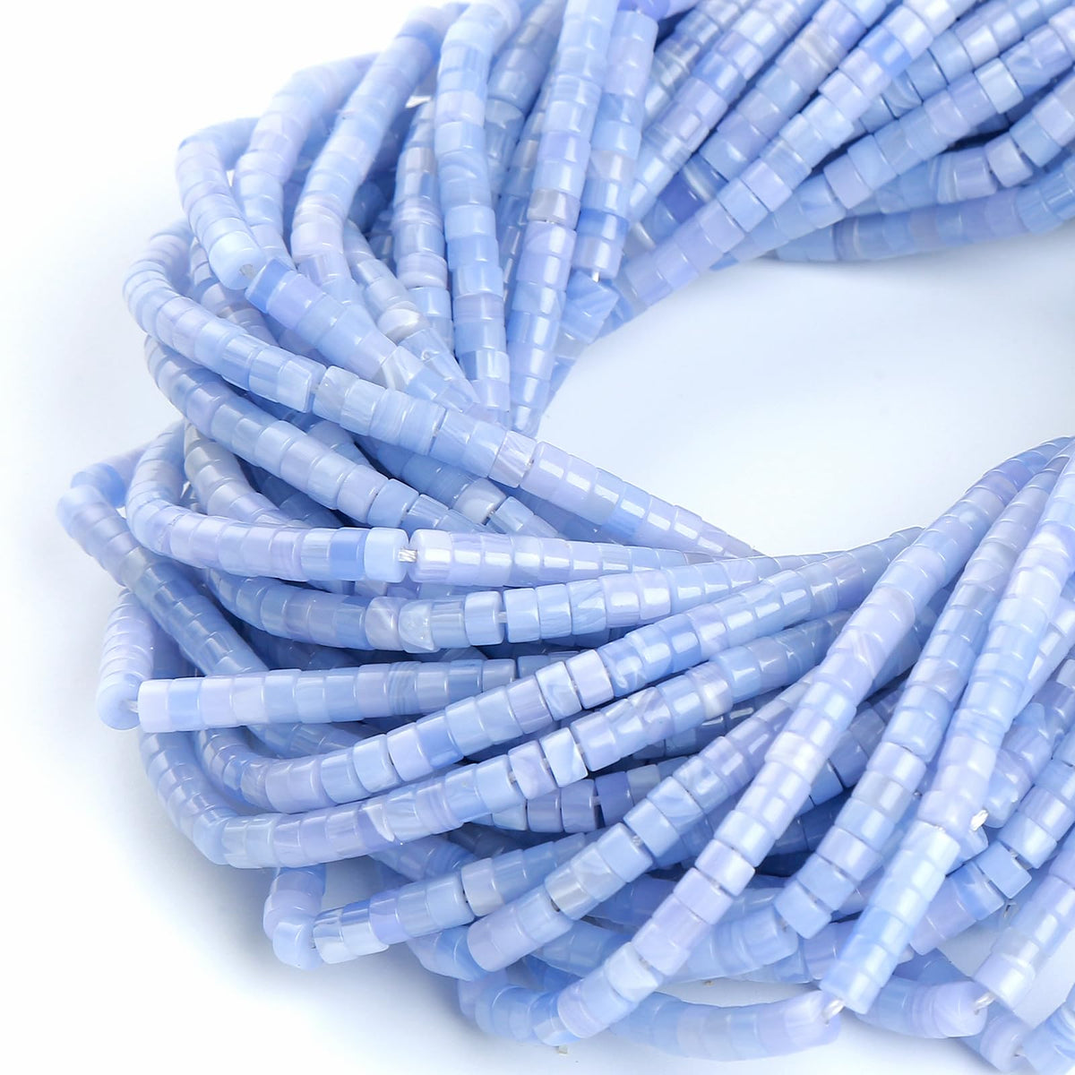 150pcs 2x4mm Natural Purple Agate Tube Shape Beads Loose Flat Round Cylinder Flat Spacer Stone Beads for Bracelet Earrings Jewelry Making