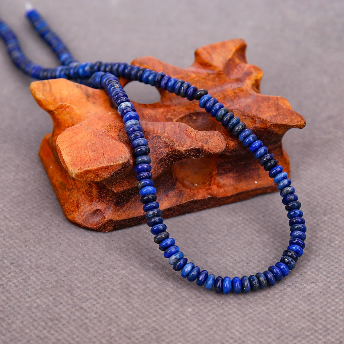 BONNY BOXX 1 Strand (150PCs) Natural 2 * 4mm Lapis Lazuli Rondelle Beads, Natural Abacus Disk Stone Beads Loose Spacer Gemstone for DIY Bracelet Necklace Jewelry Making