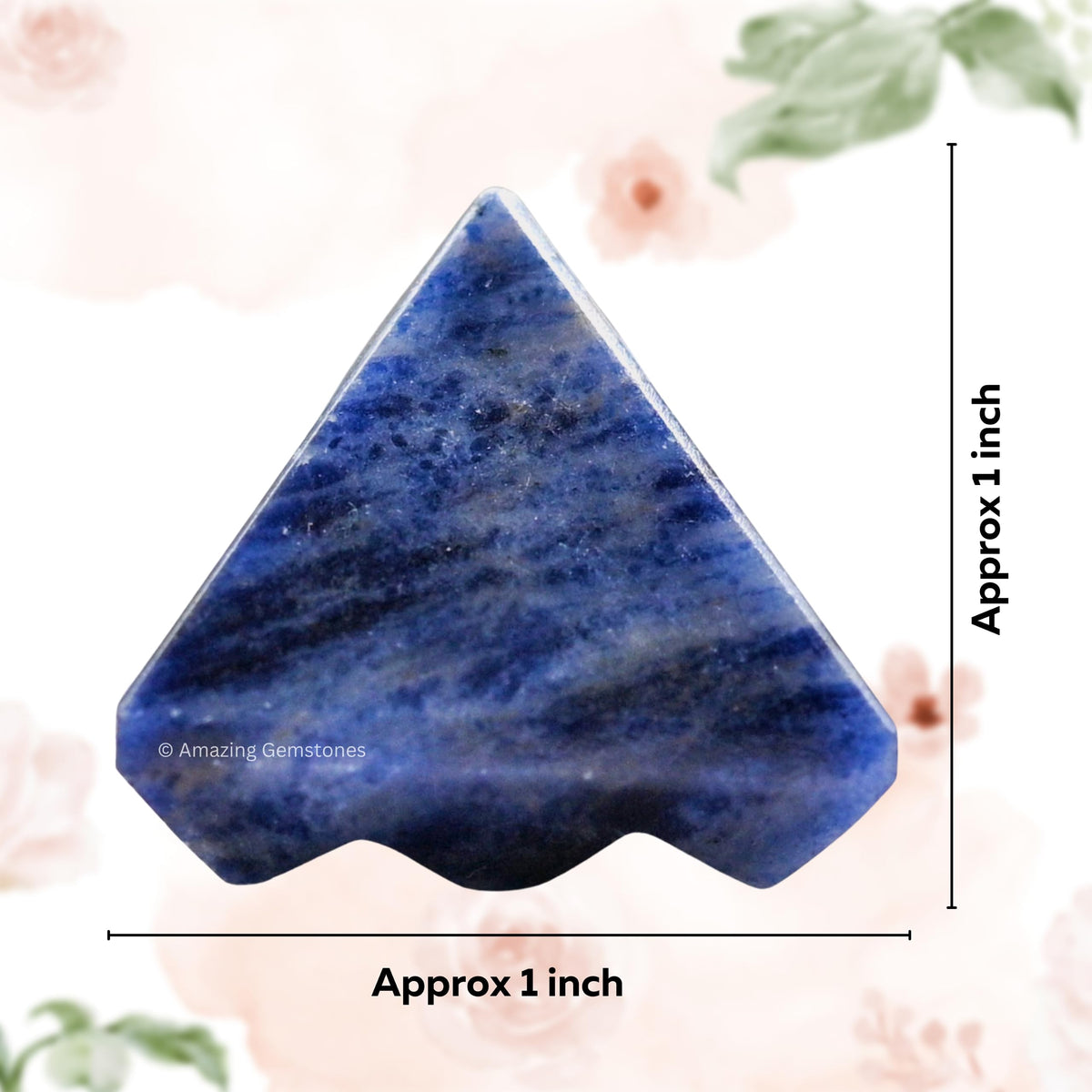 Amazing Gemstone Sodalite Crystal Pyramid with 9 Pyramid Plate Bottom - 1" Mini Pyramid Figurine of Natural Stone Pyramid for Meditation, Reiki, Chakra Balancing Vastu Pooja and Crystal Grids