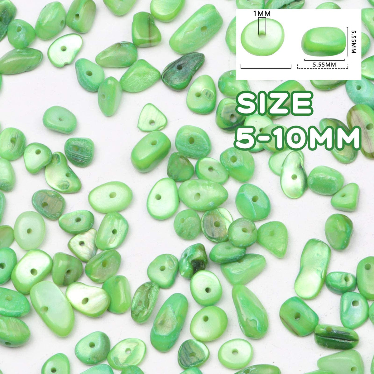 500 pcs Natural Chip Stone Beads, Green 5-8 mm Irregular Gemstones Healing Crystal Loose Bead for Jewelry Making Bracelet Crafting