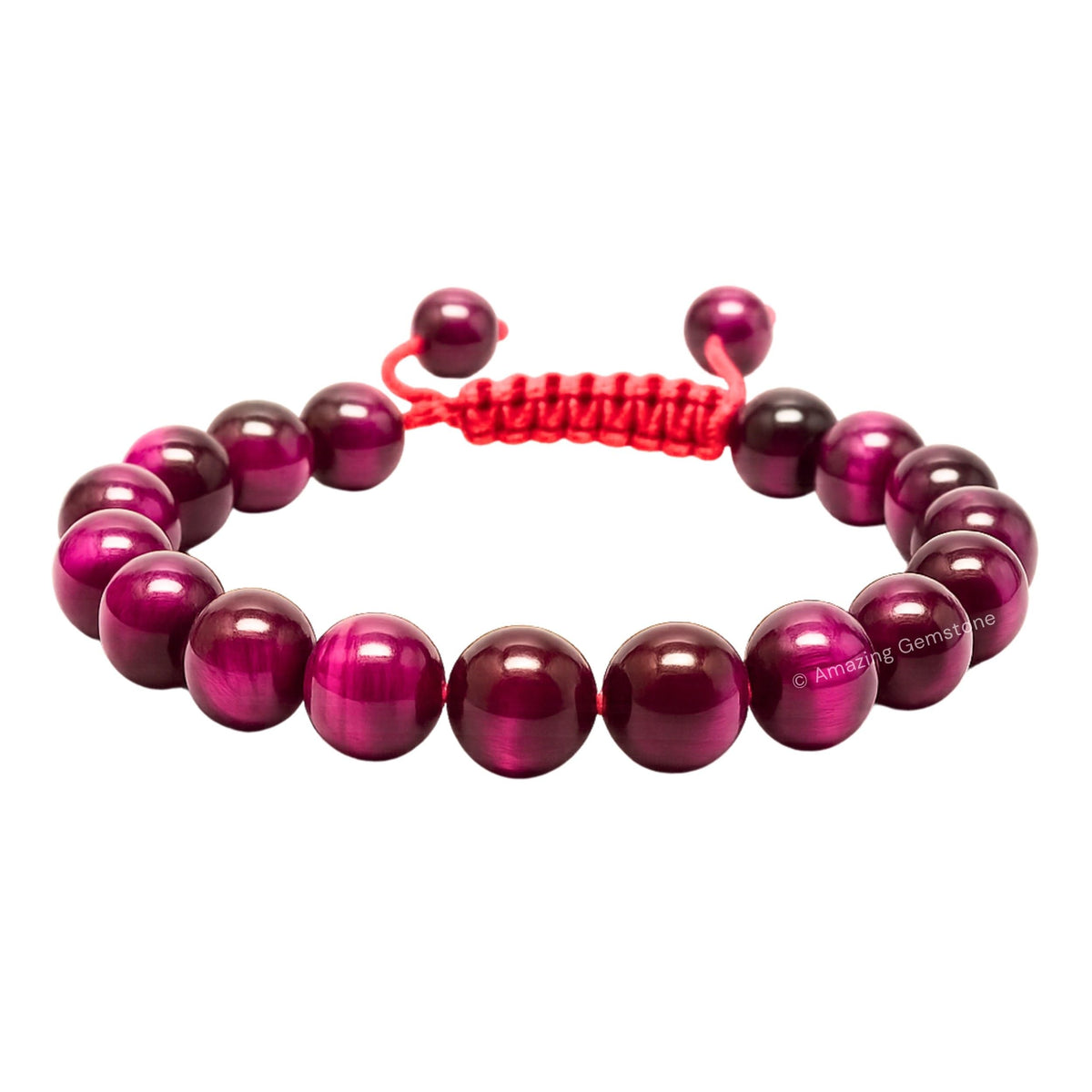 Amazing Gemstone Pink Tiger Eye Bracelet, Gifts For Men & Women - Protection Healing Crystal Bracelet - 8mm Gemstone Beaded Adjustable Bracelet, Pulseras Para Hombres Mujer Stocking Stuffers