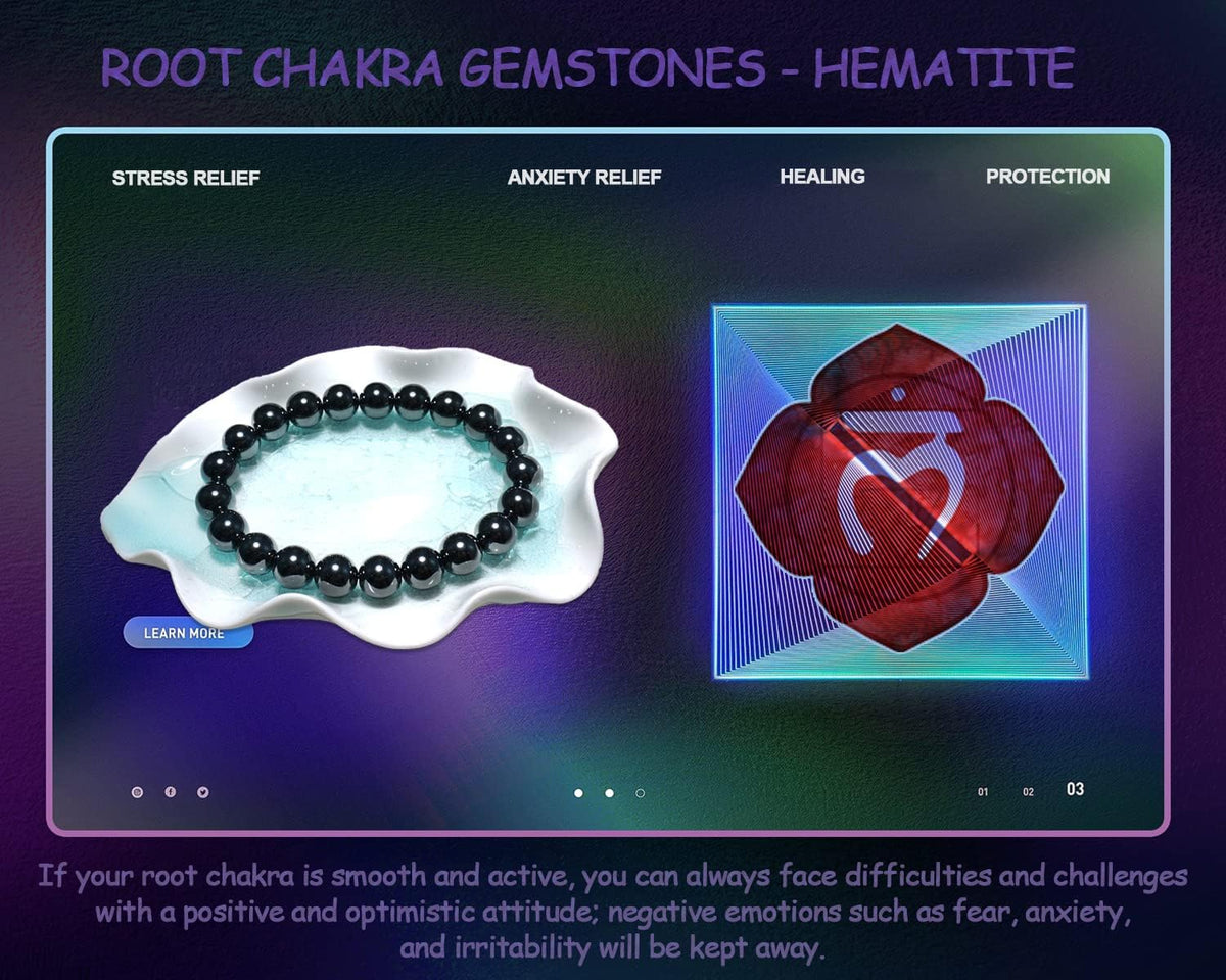 Hematite Bracelets 2 PCS, 8MM & 10MM, Great Couple s Root Chakra Gemstones with Magnet for Adults, Protection from Anxiety, Negative Shield, Come with Box & Velvet Pouch
