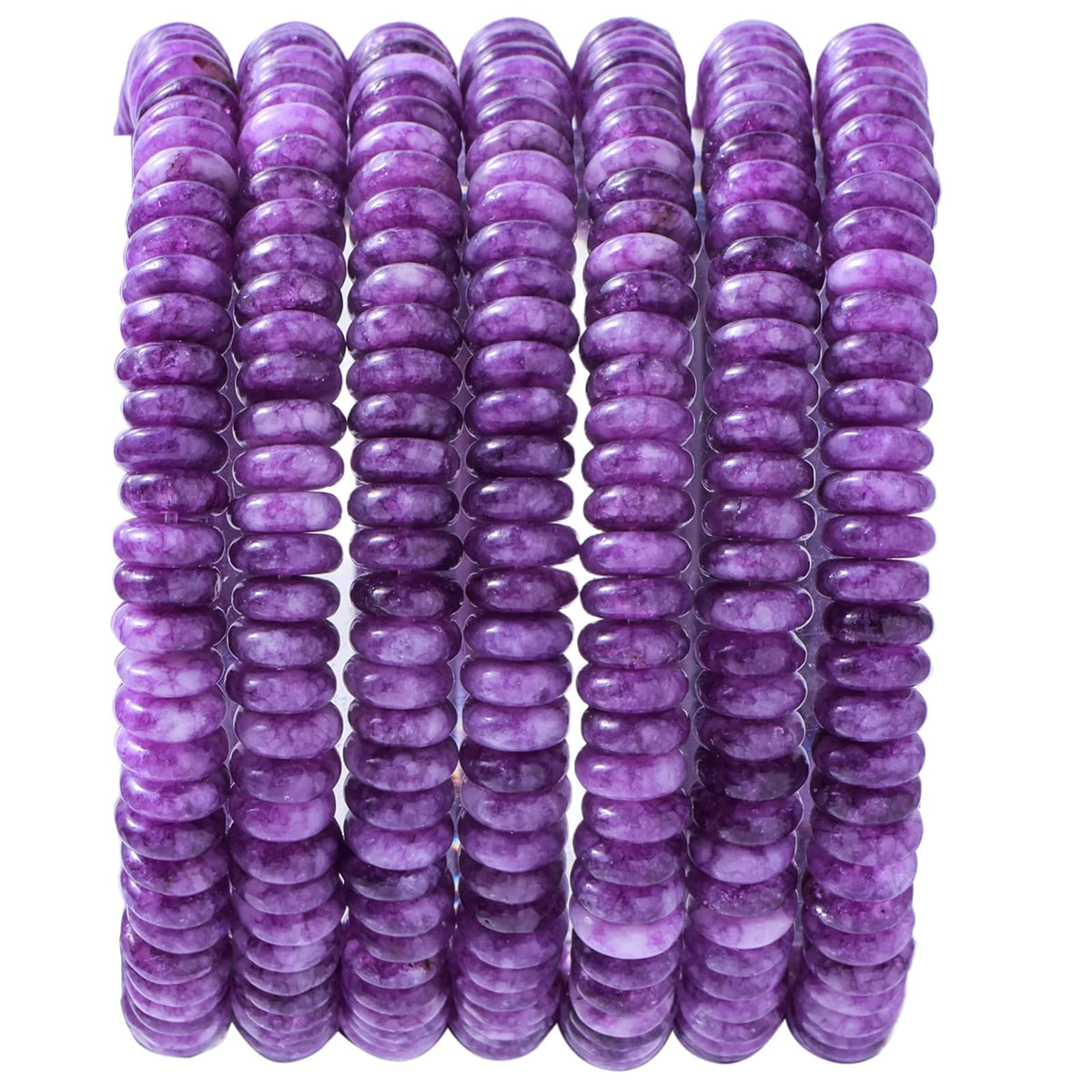 Natural Dark Amethyst Disk Stone Spacer Beads 6x2mm 38cm/str Flat Rondelle Loose Semi Gemstone Caps for Making Bracelets Necklace