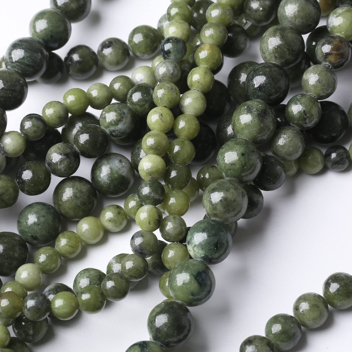 36PCS 10MM Natural Southern Jade Beads Round Loose Stone Beads for Jewelry Making DIY Energy Stone Healing Power Bracelet 15"
