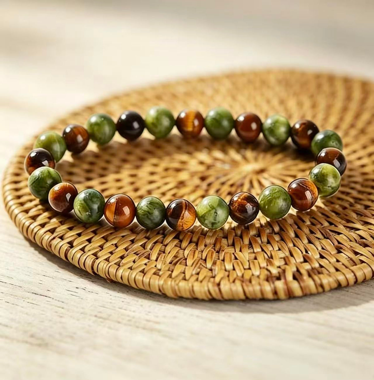 Adjustable Crystal Money Bracelets for Women Aventurine & Tiger-Eye Stone Beaded Bracelet Wealth Attraction Feng Shui Good Luck Elastic Bracelets Natural Healing Protection Jade Spiritual Jewelry (Wealth-Luxury)