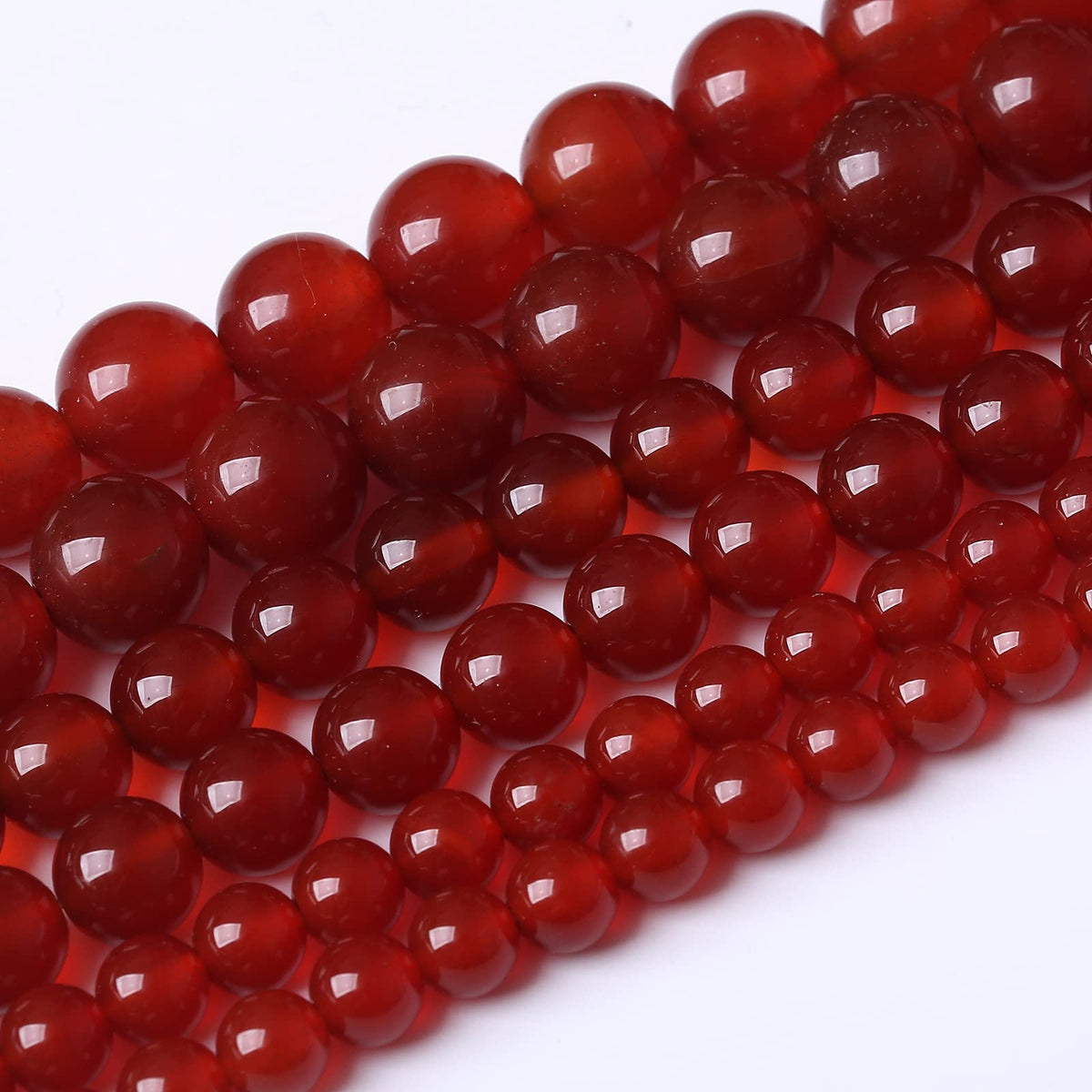 36PCS 10MM Beads Natural Red Agate Round Loose Semi-Precious Gemstone Round Loose Beads for Jewelry Making 15Inch