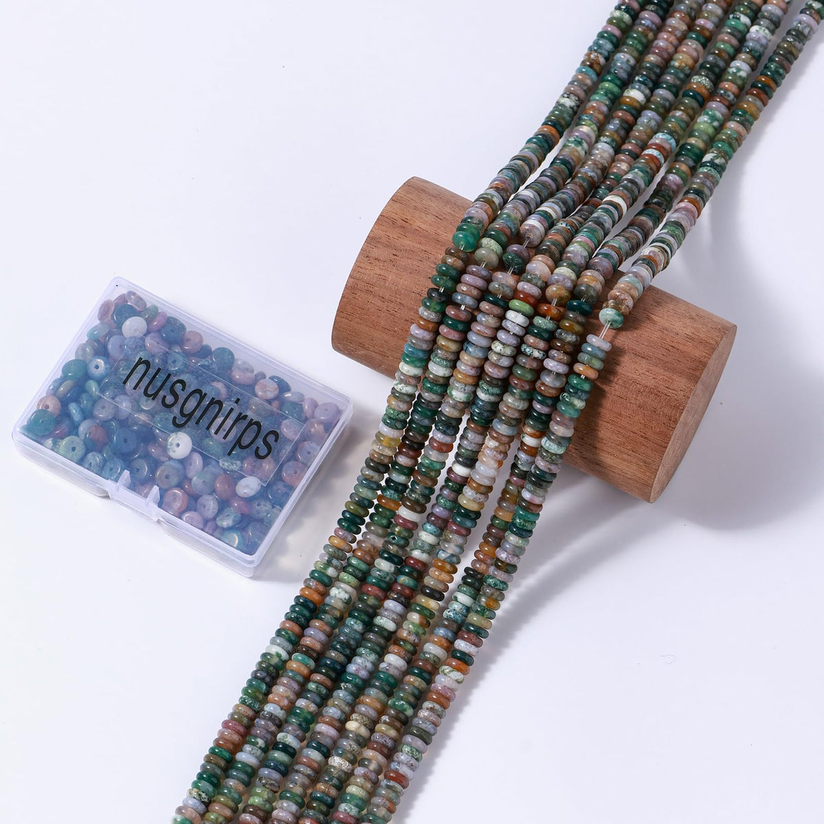 Natural Indian Agate Disk Stone Spacer Beads 6x2mm 38cm/str Flat Rondelle Loose Semi Gemstone Caps for Making Bracelets Necklace