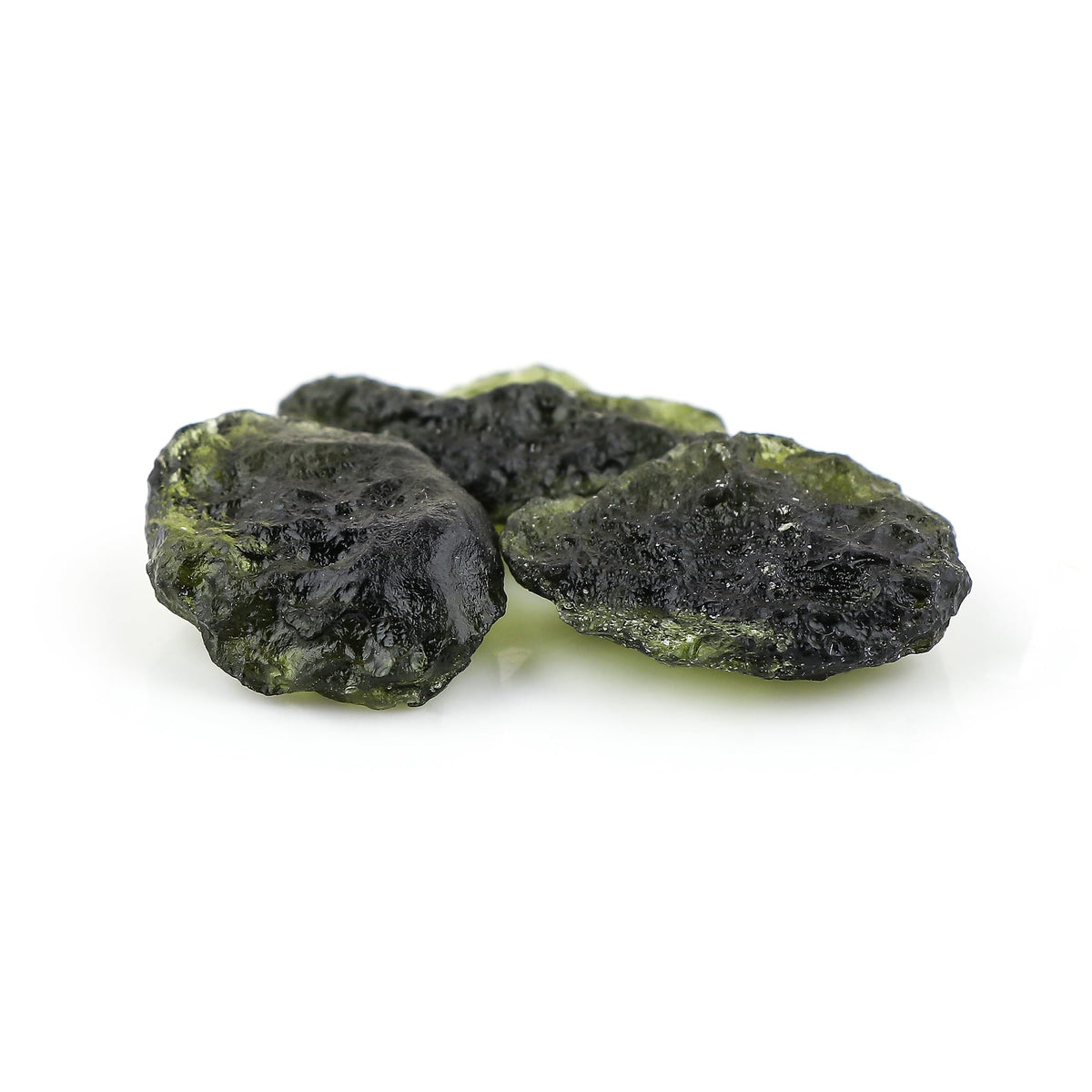 CRYSTALIS (3pcs (18+gm) (25mm+) Raw Synthetic Moldavite, High Grade Loose Gemstone Wholesale Bulk Rough Jewelry Making Supply, Chakra Stones, Wire Wrapping, DIY, Gem Collection