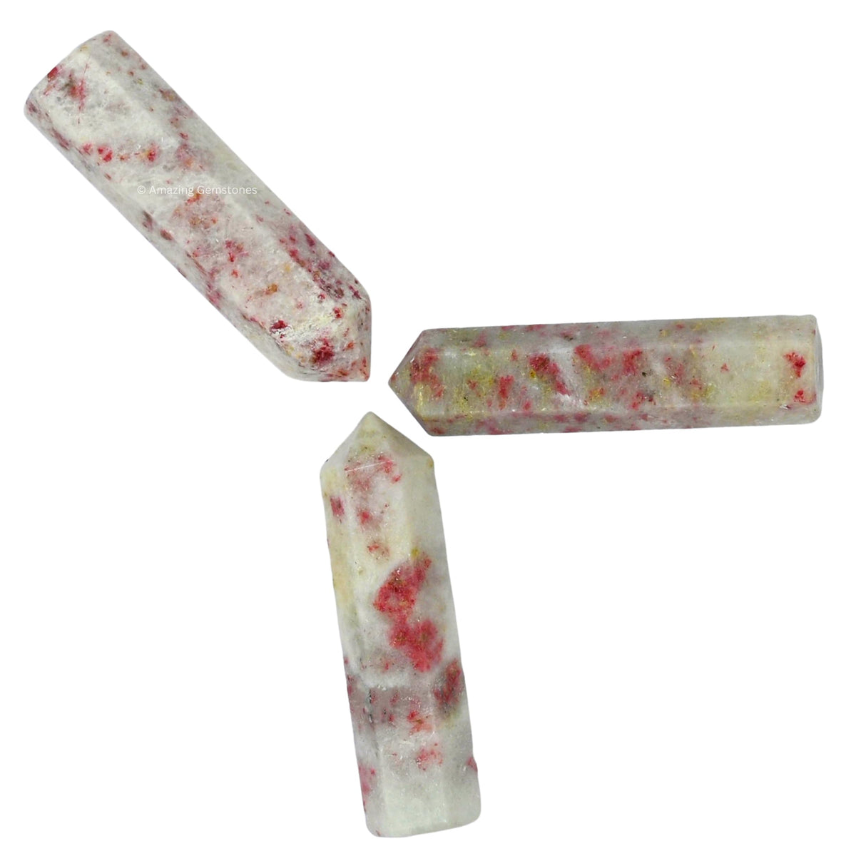 Amazing Gemstone Cinnabarite Crystal Points Bulk Healing Crystals - Pack of 3 Single Terminated Healing Wand Point Bulk Crystals for Crafts, Crystal Grid, DIY Work - Premium Crystals - Beginners Gift