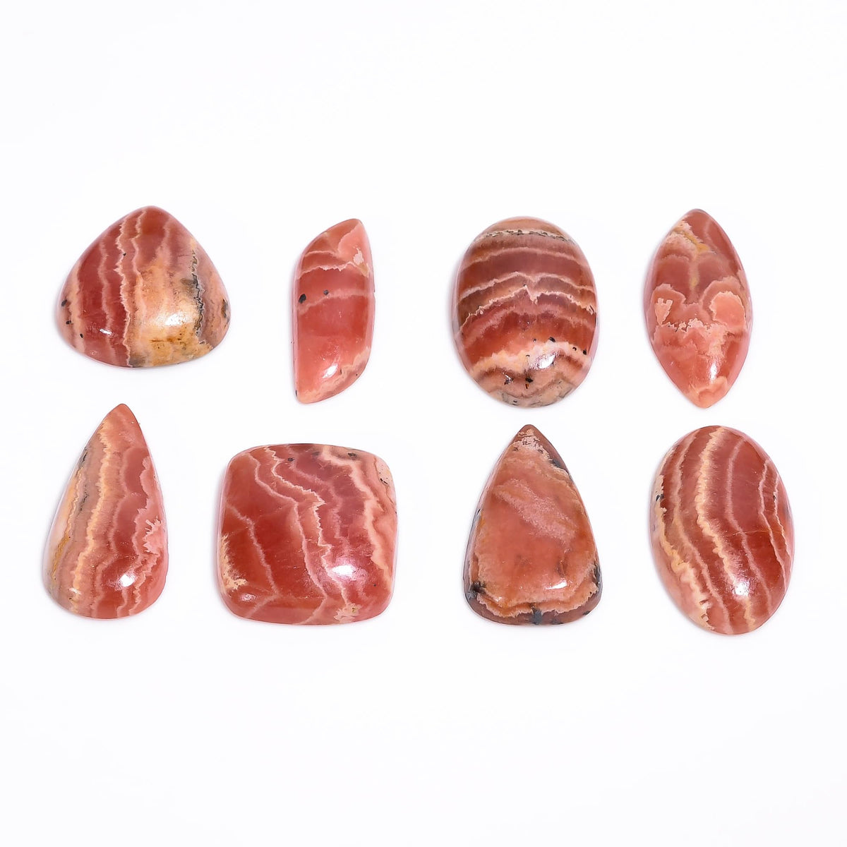 GEMKORA 3pcs Natural Pink Rhodochrosite Cabochon Gemstones Wholesale Lot Jewelry Making, Loose Crystals Supply, Healing Stones, Mix Pack, Crystals, Bulk Deal, Stones, 18 to 25mm
