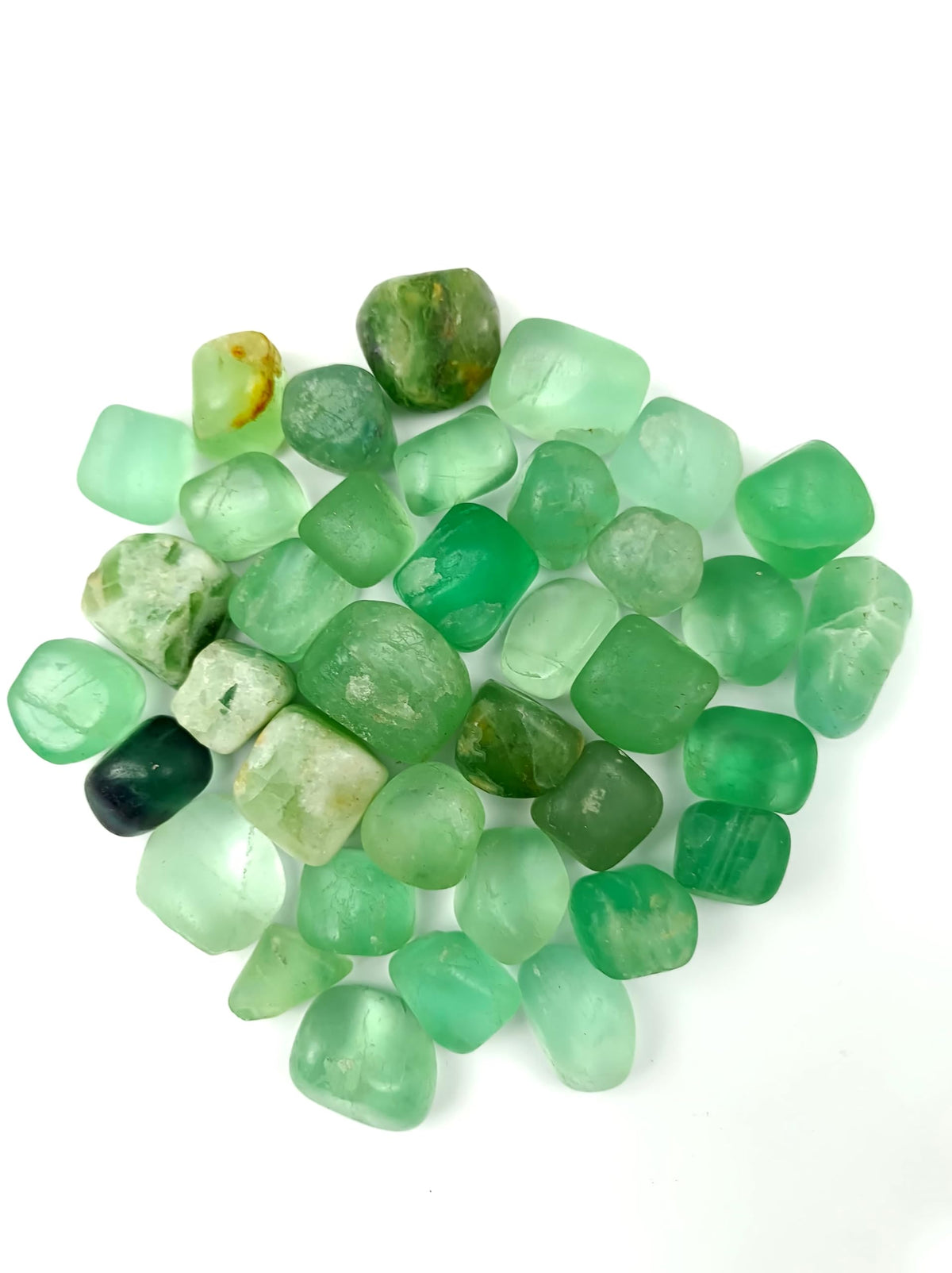 Jet Green Fluorite Tumbled Stone 100gm – Natural Healing Crystal for Focus, Clarity, Study Energy, Aura Cleansing & Positive Vibes – Polished Fluorite Pebbles for Home & Meditation