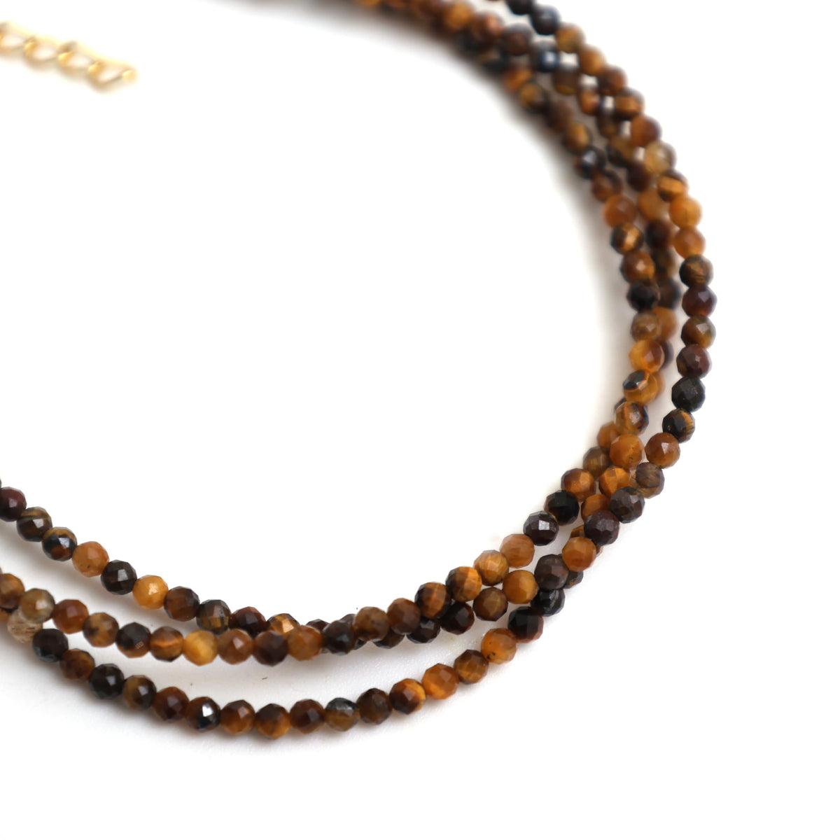 Gempires Tiger Eye Beaded Bracelets Multi Strand Gemstone Jewelry Hypoallergenic 8 Inch Gold Plated Lightweight Trendy Western Jewerly For Women