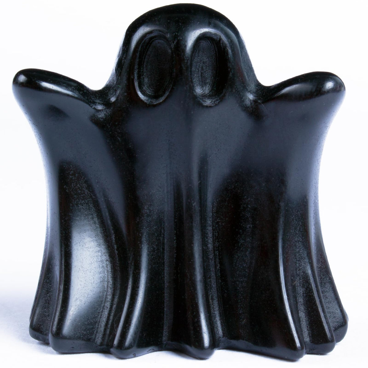 QLRSUXN Black Obsidian Crystal Ghost, 1.8in Ghost Decor, Cute Natural Crystal Ghost Statue,Halloween Figurines Hand-Carved, Spooky and Decoration for Halloween Home Office Mantel Decor