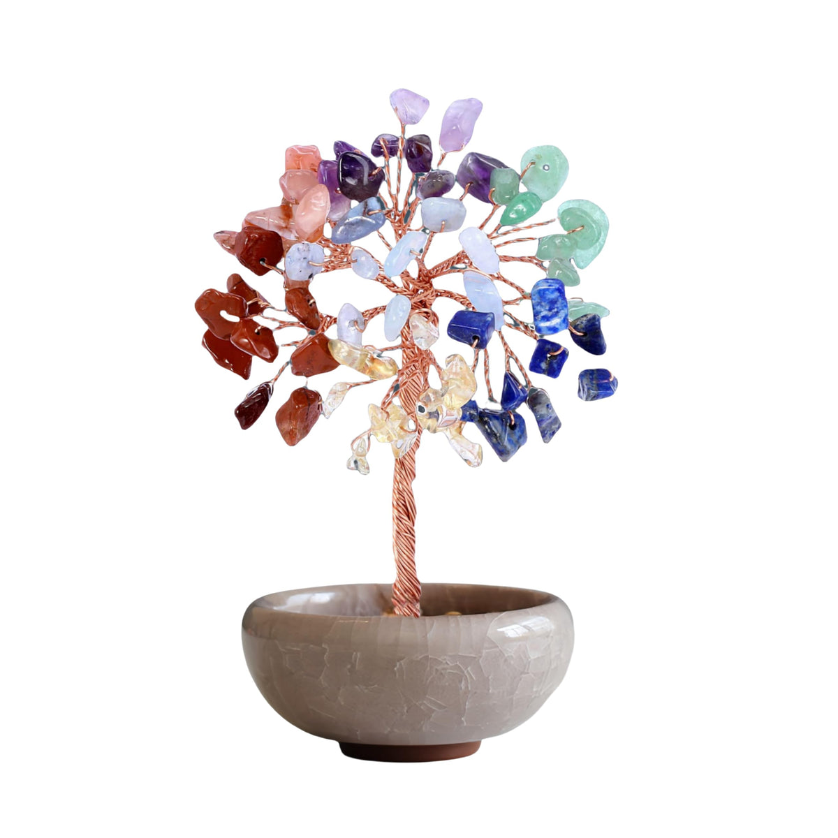 Seven Chakra Tree of Life Crystal Tree - Healing Crystals Tree for Home Decor 7 Chakra Crystals Healing Tree of Life for Meditation and Yoga 7 Chakras Stones on Tree of Life for Spiritual Healing