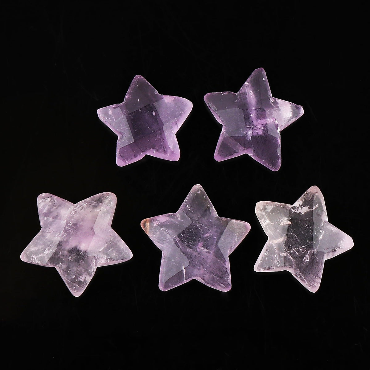CRYSTALINES 5pcs, Wholesale Natural Amethyst Gemstones, Bulk Star Shape Stones, Assorted Loose Supply, DIY Craft-Jewelry Making, Chakra Healing Crystals, Gem Collection, 8-10mm