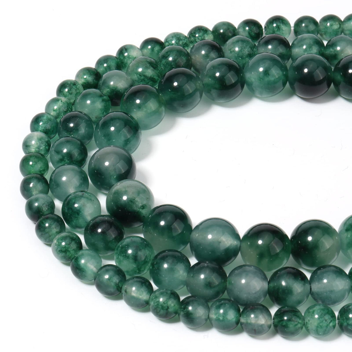 60pcs 6mm Natural Stone Beads Green Chalcedony Beads Energy Crystal Healing Power Gemstone for Jewelry Making, DIY Bracelet Necklace