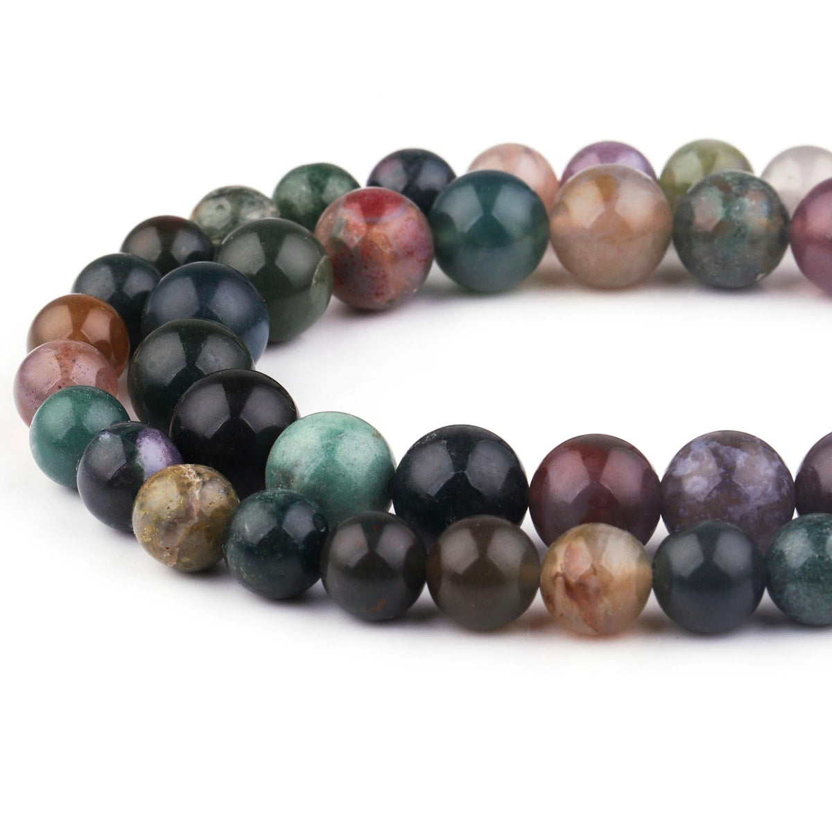 Youngbling Natural Gemstone Beads for Jewelry Making,6mm Indian Agate Polished Round Smooth Stone,Genuine Real Stone Beads for Bracelet Necklace 15 Inch(Indian Agate,6mm)