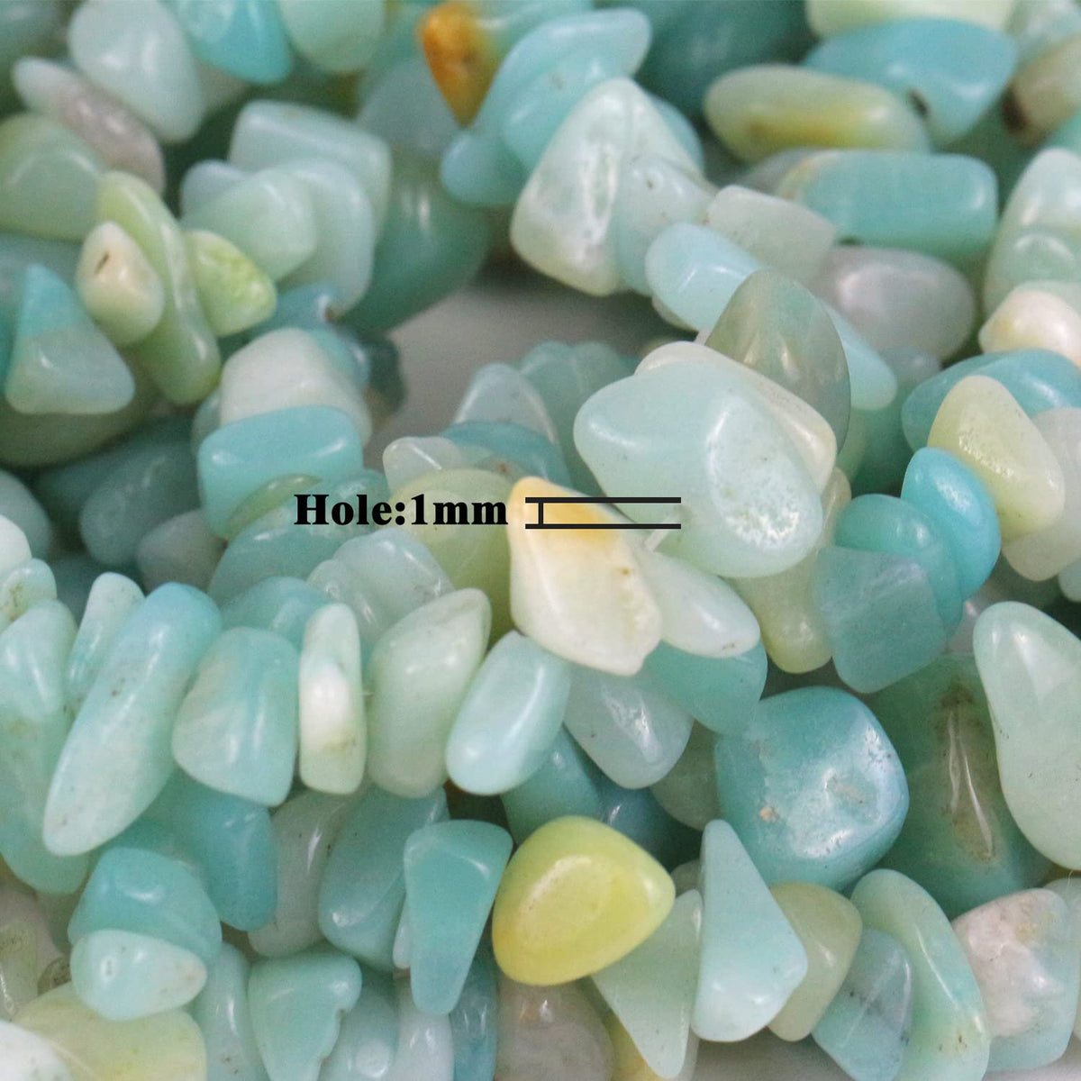 31 inches Chip Stone Loose Gemstones Beads Drilled Strand for Jewelry Making (Amazonite)