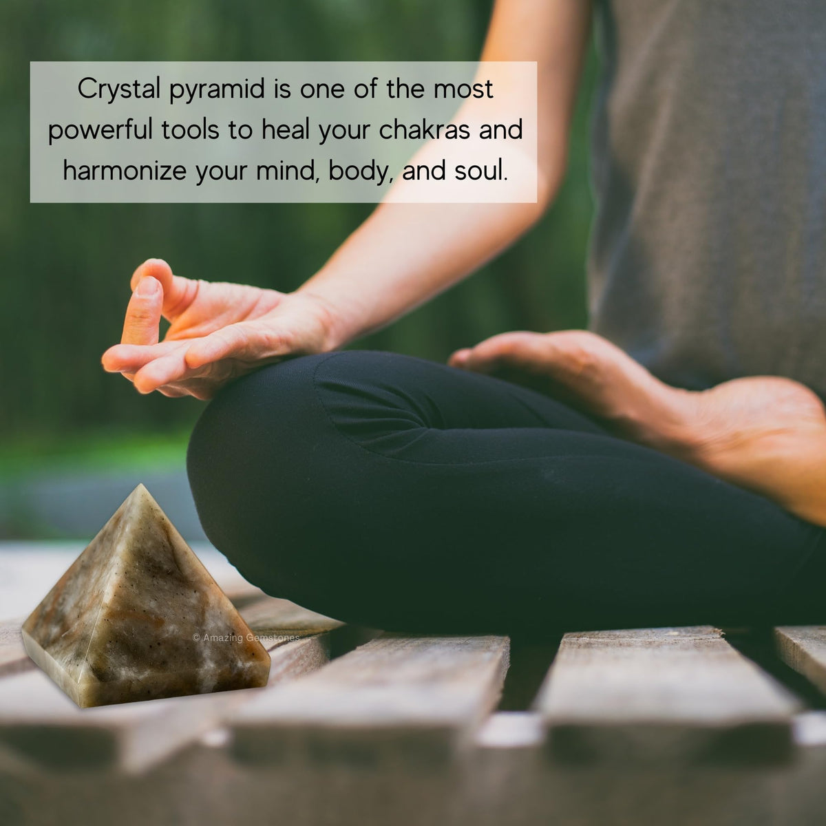 Amazing Gemstone Chrysoberyl Cats Eye Pyramid Crystal Healing Stones - 1.5" Great Pyramid Figurine of Natural Stone Pyramid for Meditation, Reiki, Chakra Balancing and Crystal Pyramids Grid
