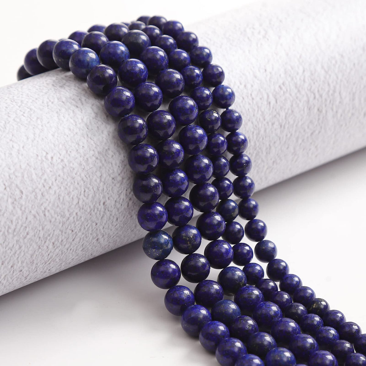 60pcs 6mm Natural Lapis Lazuli Gemstone Beads Energy Healing Crystal Round Loose Stone Beads for Jewelry Making, DIY Bracelets Necklaces