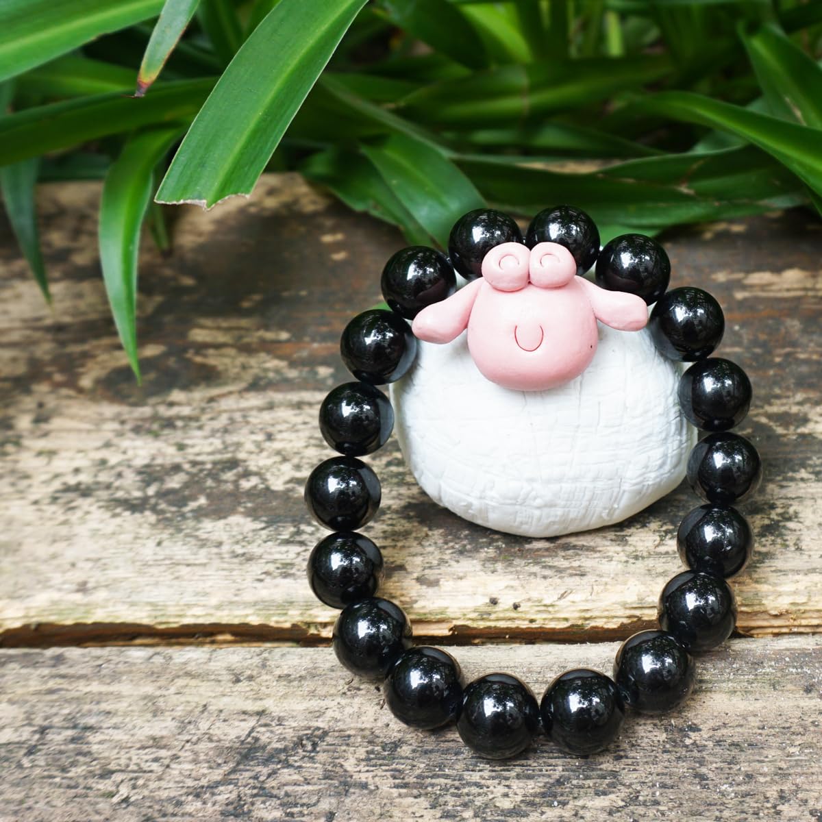 TaHLga Black Tourmaline Bracelet 12MM | Grade Natural Chakra Crystal Jewelry | Birthstone of October, Fit 7.5" Wrist Size, Bring Luck, Peace & Love, Gift for Friends Familys