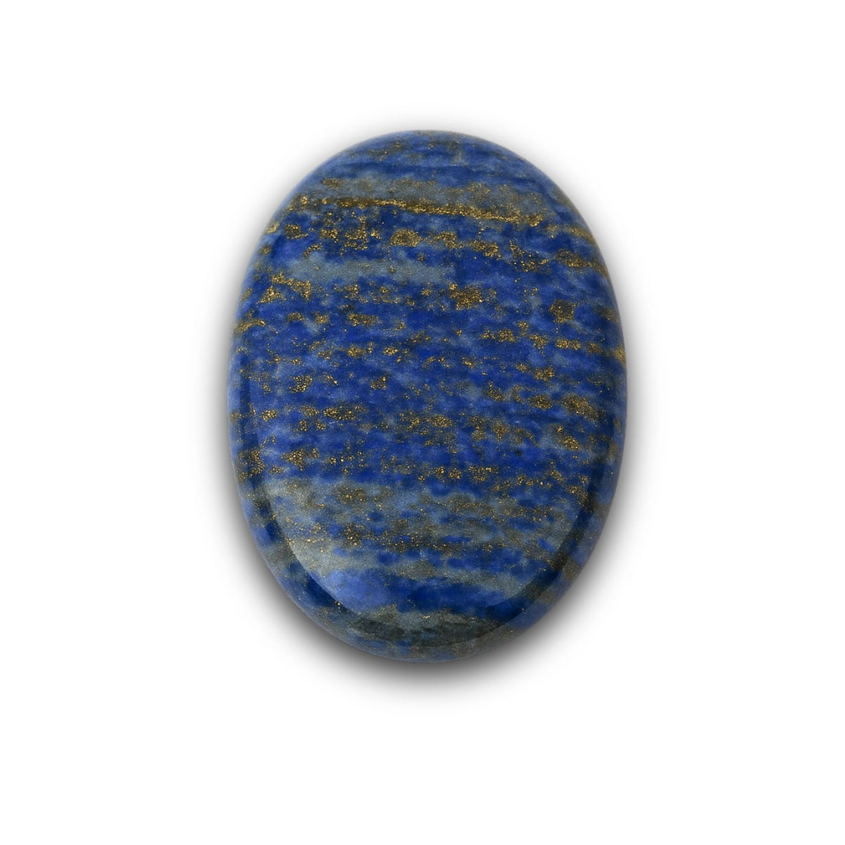 TRRYSTALS Natural Lapis Lazuli Zibu Coin | Gemstone Spiritual Symbol Token for Good Luck | Oval Shaped coin for Positive Energy, Meditation, Home & Office Décor, Thoughtful Gifting