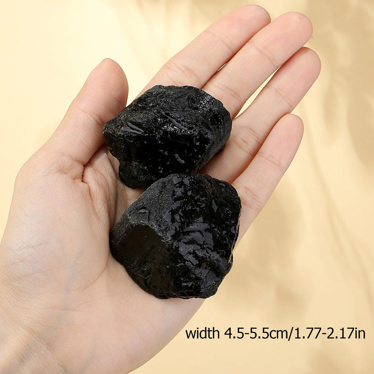 XIANNVXI Black Tourmaline 1.8-2.2" Large Raw Crystals and Healing Stones Natural Rough Crystal Rocks for Decor Gifts Tumbling Cabbing Polishing Fountain Rocks 1PCS