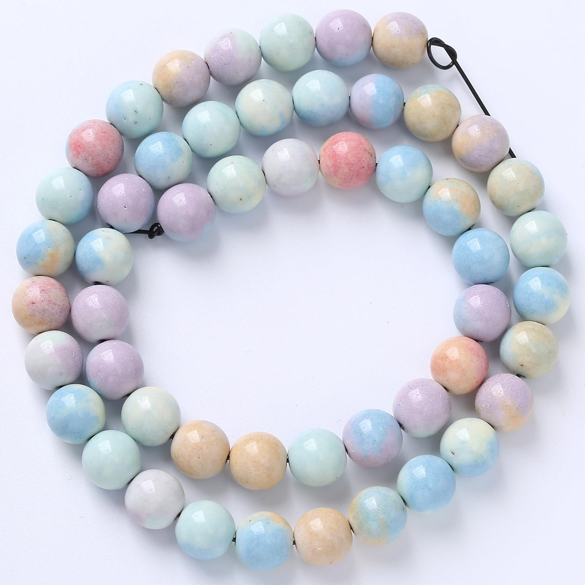 12mm 32pcs Natural Alxa Rainbow Stone Beads for Jewelry Making Energy Healing Power Stone Beads DIY Bracelet Necklace Accessories 15"