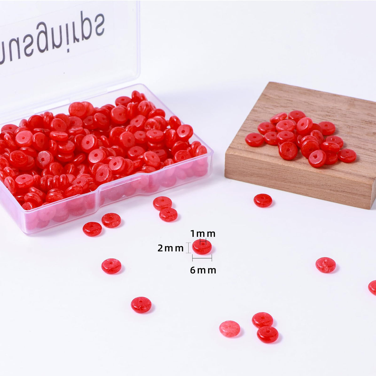 Natural Red Agate Disk Stone Spacer Beads 6x2mm 38cm/str Flat Rondelle Loose Semi Gemstone Caps for Making Bracelets Necklace
