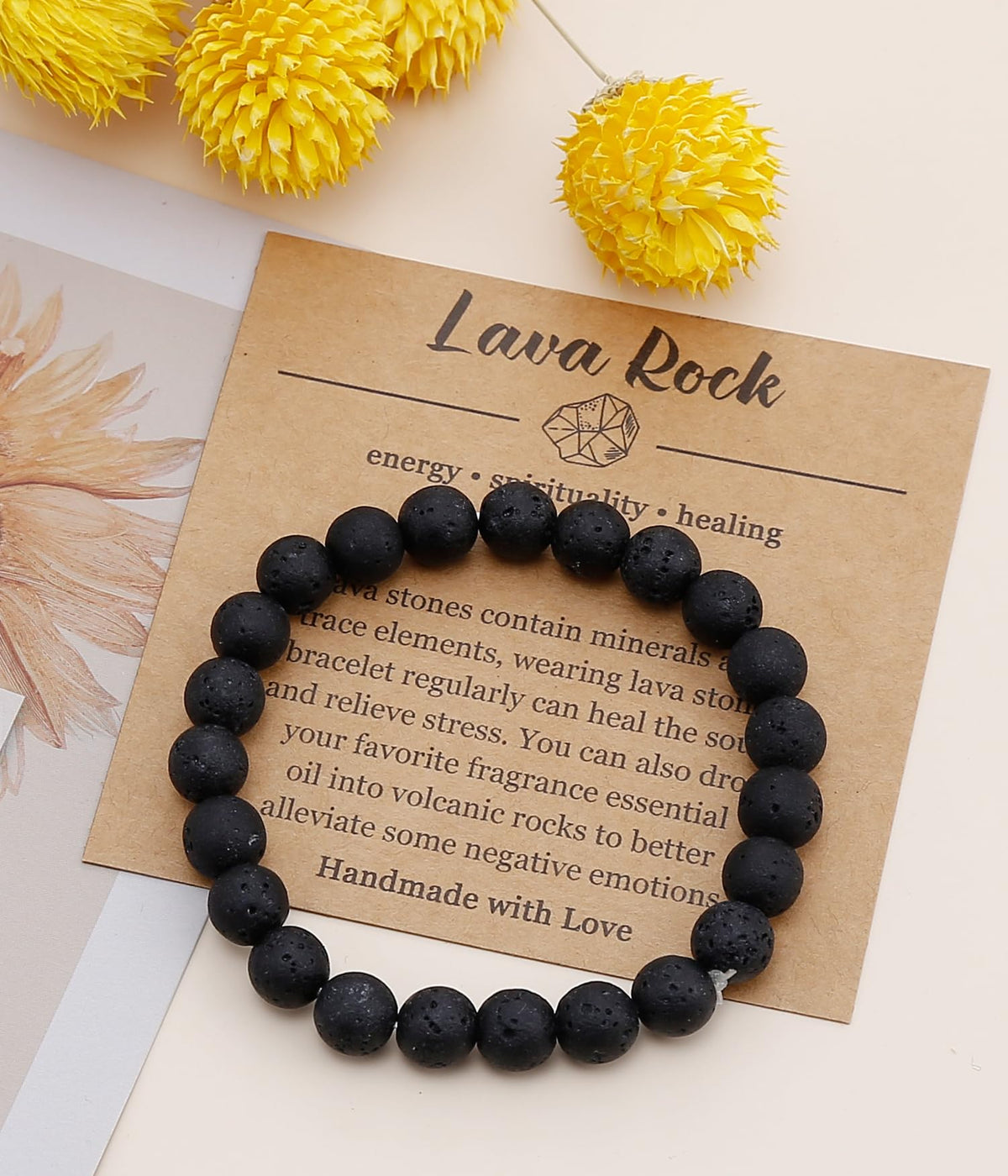 BOMAIL Natural Stone Bracelet for Women Men - 8MM Semi-Precious Gemstone Beaded Bracelet Healing Crystal Stretch Bracelet Yoga Bracelets Jewelry
