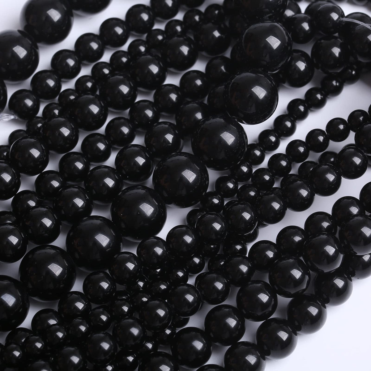 38PCS 10MM Natural Black Agate Stone Beads Round Loose Beads for welry Making DIY Bracelet Necklace Accessory 15 Inches