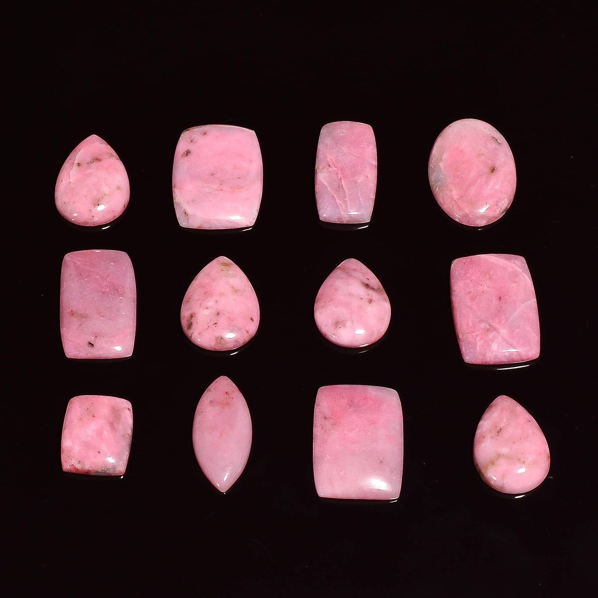 Gemkora 3pcs Petalite Gemstone Wholesale Cabochons Lot, Jewelry Making Loose Gemstone, Polished Home Decor Specimen, DIY, Wire Wrapping, Reiki, Healing Crystals, Bulk Gemstone Deal