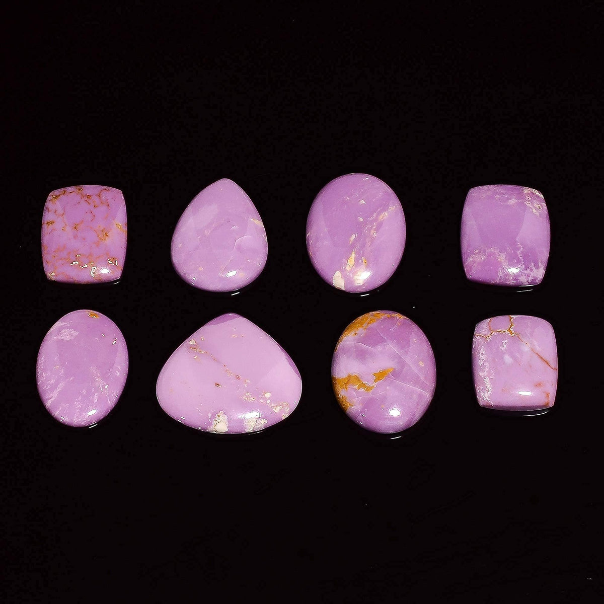GEMKORA 4pcs Natural Phosphosederite Gemstone Wholesale Cabochons Lot, Jewelry Making Loose Gemstone, Polished Home Decor Specimen, DIY, Wire Wrapping, Reiki, Healing Crystals, Bulk Gemstone Deal