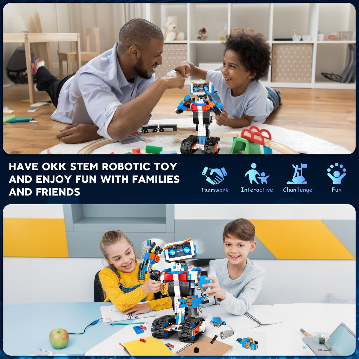 okk Robot Kit, STEM Robotics Set for Ages 6-12, Remote & app Control, Programming & DIY Assembly. Rechargeable, Perfect Educational Robots Gift Inspiring Creativity & Learning Through Play