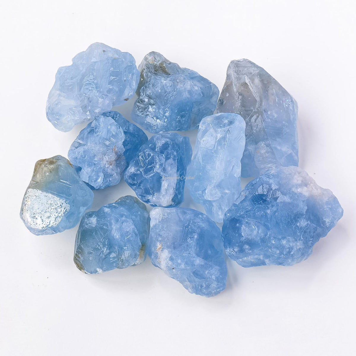Apengshi Celesite Raw Stones 2PCS Natural Rough Rocks Healing Crystal and Stones DIY Raw Stones Meditation Fountain Garden Home Decor