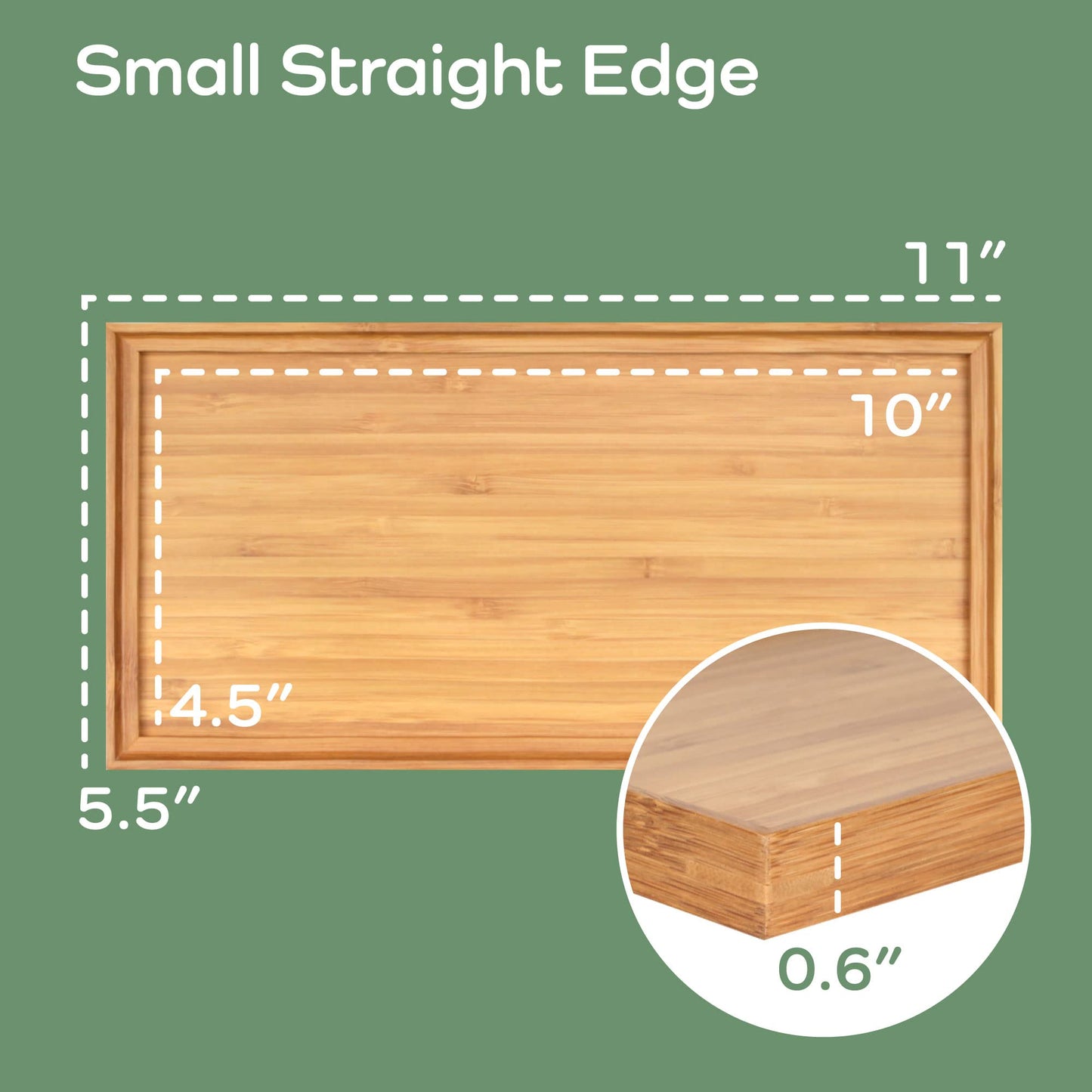 BambooMN Organic Bamboo Serving Tray, Vanity, Tea, Appetizers, Snacks, Charcuterie Board, 11"x5.5"x0.6" - 30 Trays