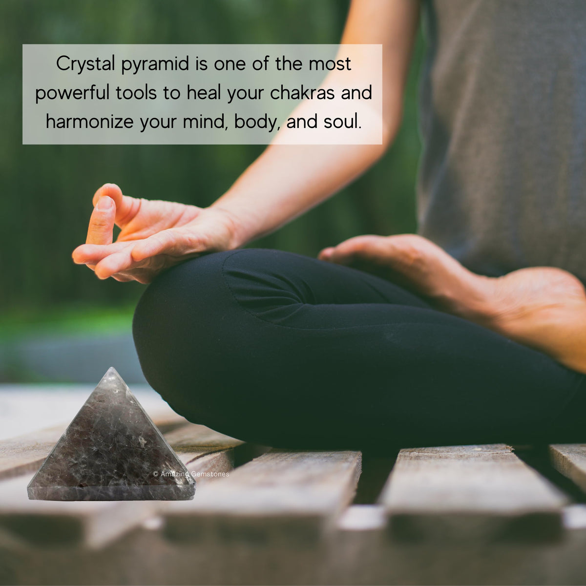 Amazing Gemstone Smoky Quartz Pyramid Crystal Healing Stones - 1.5" Great Pyramid Figurine of Natural Stone Pyramid for Meditation, Reiki, Chakra Balancing and Crystal Pyramids Grid