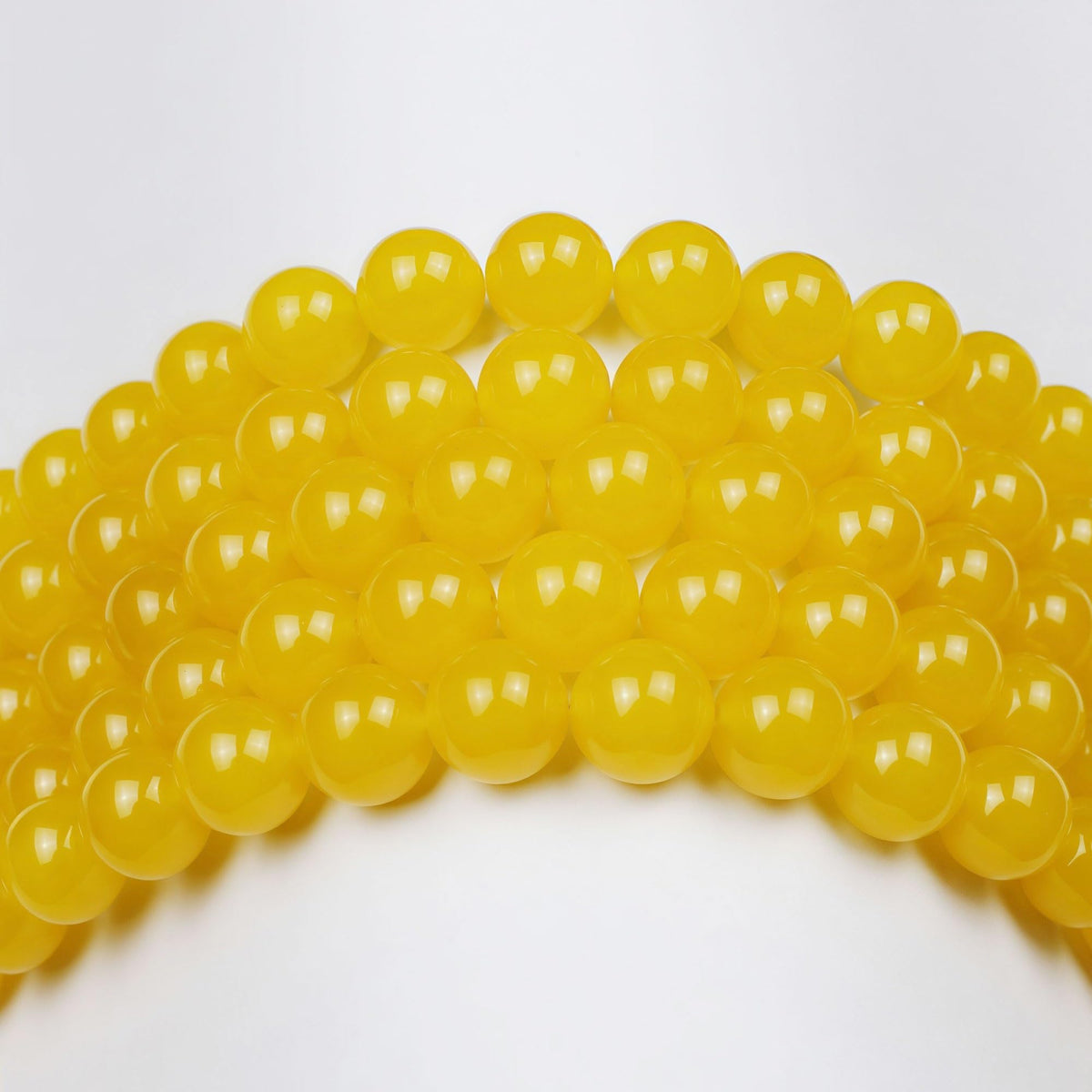 MJDCB Natural Yellow Jade Round Loose Beads for Jewelry Making DIY Bracelet Necklace (12mm)