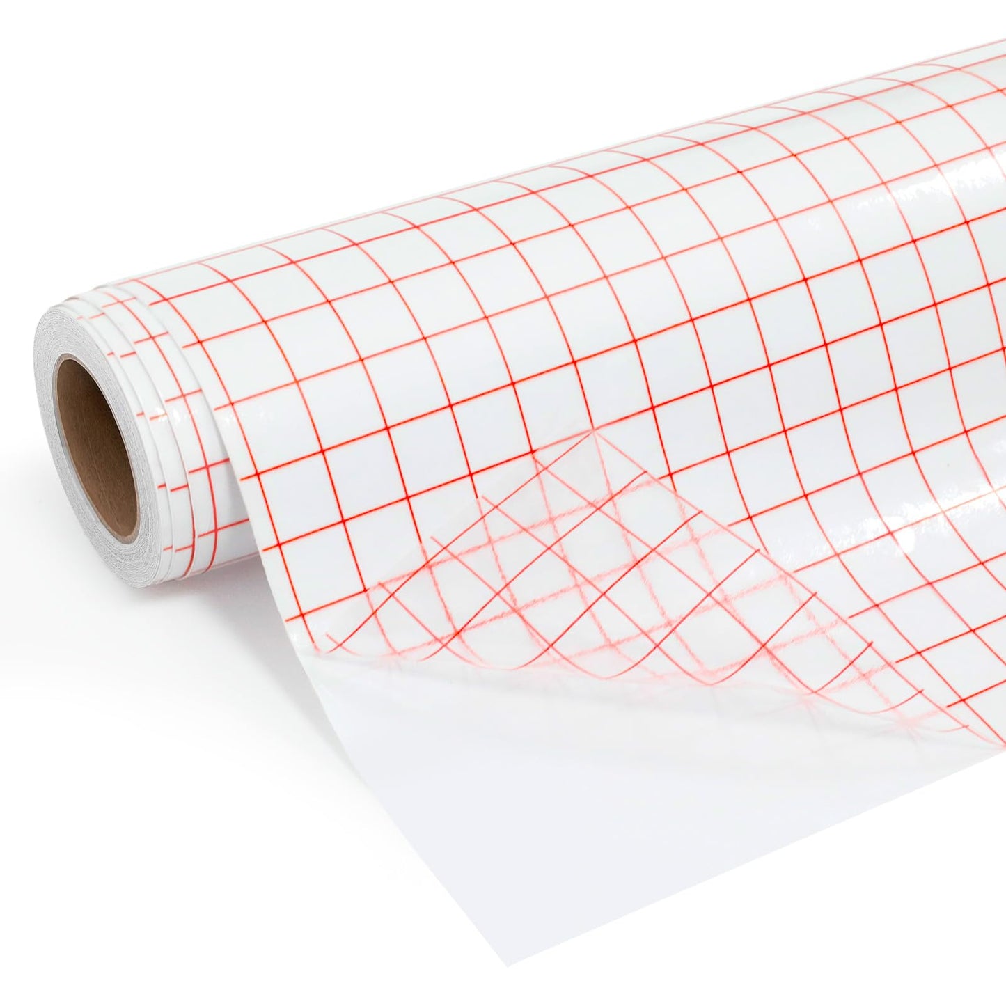 WELSTIK Clear Vinyl Transfer Paper Tape Roll - 12" x 50 FT w/Alignment Red Grid, Medium Tack Application Tape Compatible with Cricut, Silhouette Cameo & Oracal Adhesive Vinyl for Decals, Stickers