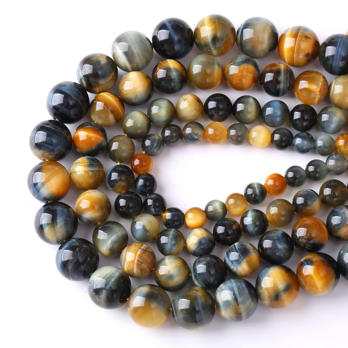 4MM 88PCS Natural Stone Dreamlike Blue Tiger Eye Beads for Jewelry Making DIY Bracelet