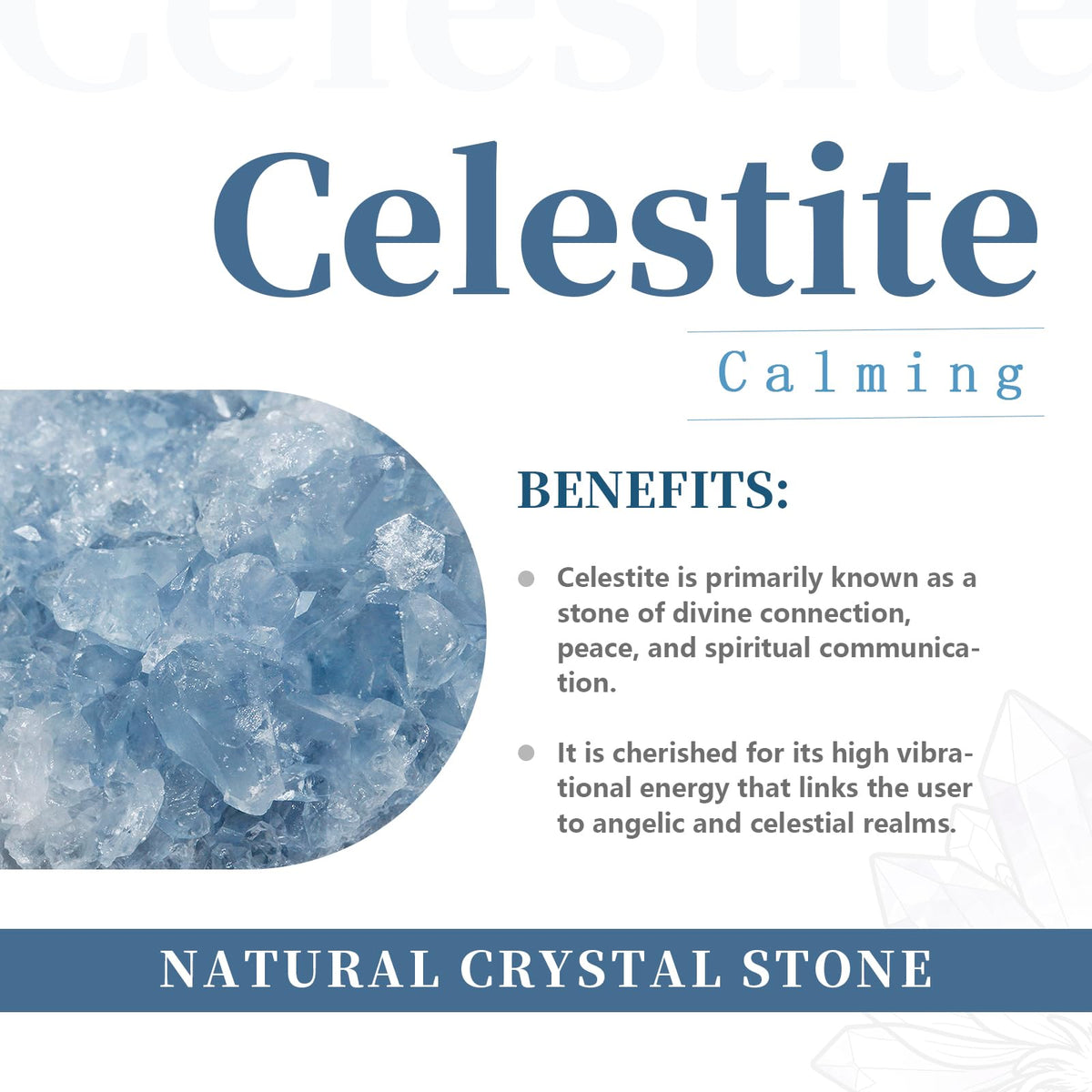 Rockcloud Natural Raw Blue Celestite Mineral Healing Crystal Cluster Geode Irregular Home Decoration Gemstone Specimen, 0.11-0.22 lb