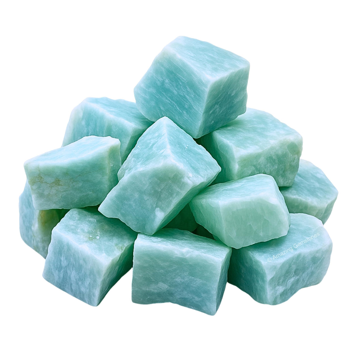 Amazing Gemstone Amazonite Raw Crystals and Healing Stones, Natural Rocks for Tumbling - DIY Raw Stones and Crystals, 2 Pieces