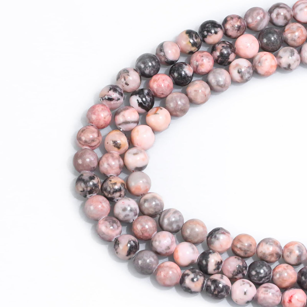 6mm Natural Gemstone Round Pink Zebra Jasper Loose Beads for Jewelry Making Bracelets Necklace Earrings Art Craft (60-62pcs/strand)