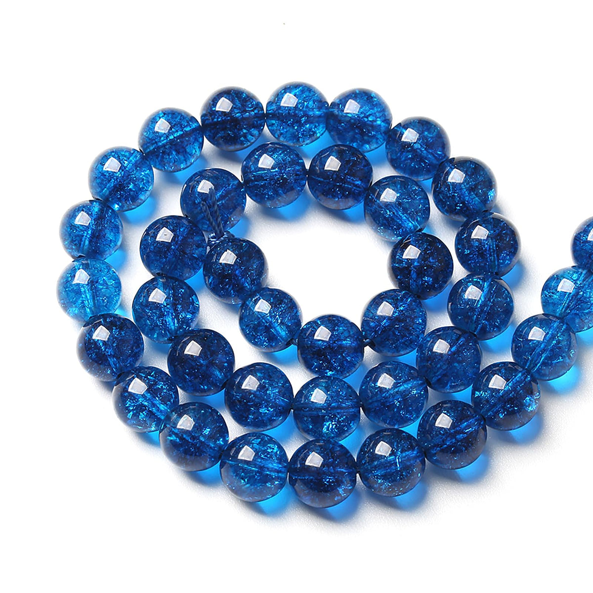 6MM 60PCS Natural Stone Blueberry Crystal Beads Quartz Power Loose Beads for Jewelry Making DIY Bracelet